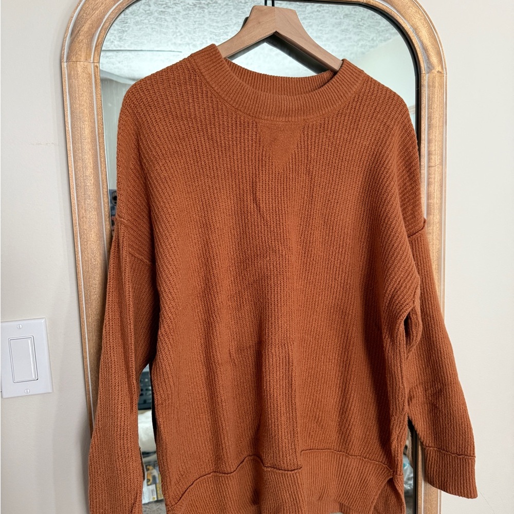 Aerie Warm Cinnamon Crew Neck Sweater